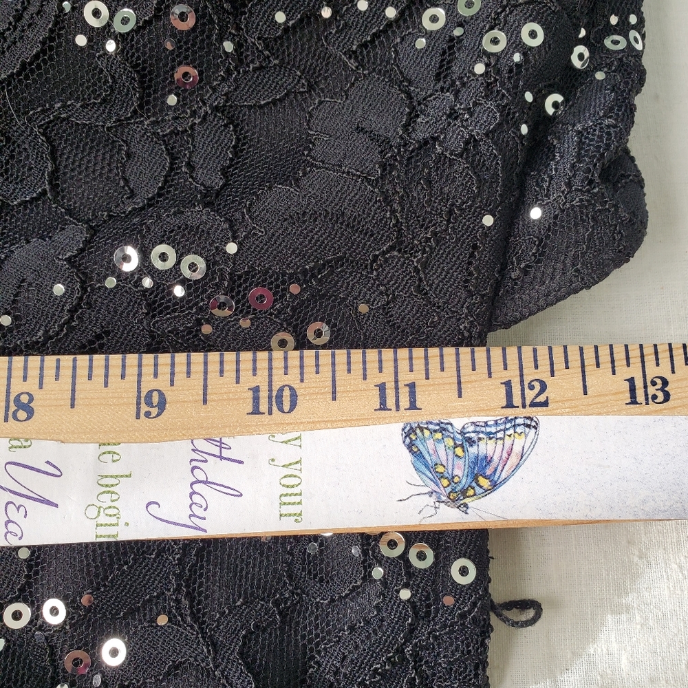 My Michelle Whimsigoth Black w/Silver Sequin Lacey Dark Fairy Long Gown Sz 3 Y2K - Picture 8 of 16